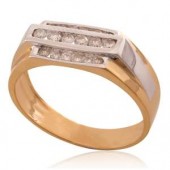 Beautifully Crafted Diamond Mens Ring with Certified Diamonds in 18k Yellow Gold - GR0045P